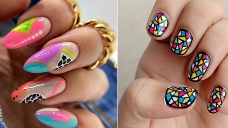 Unhas decoradas.