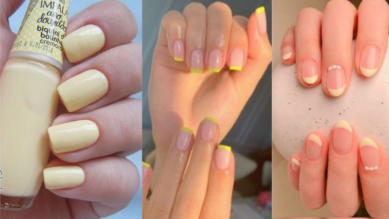 unhas minimalistas amrelas