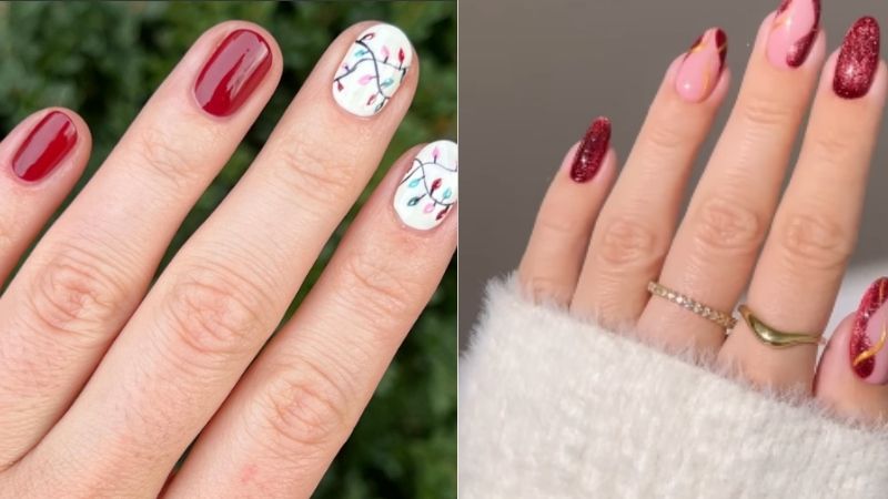 Unhas minimalistas de natal.