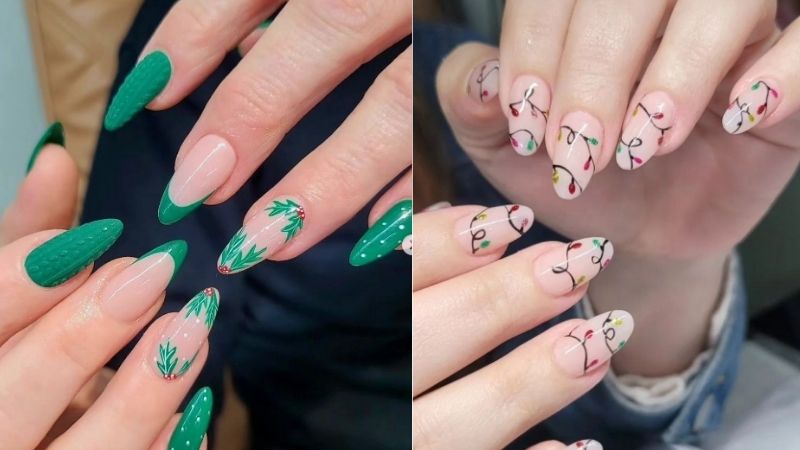 Unhas minimalistas de natal.