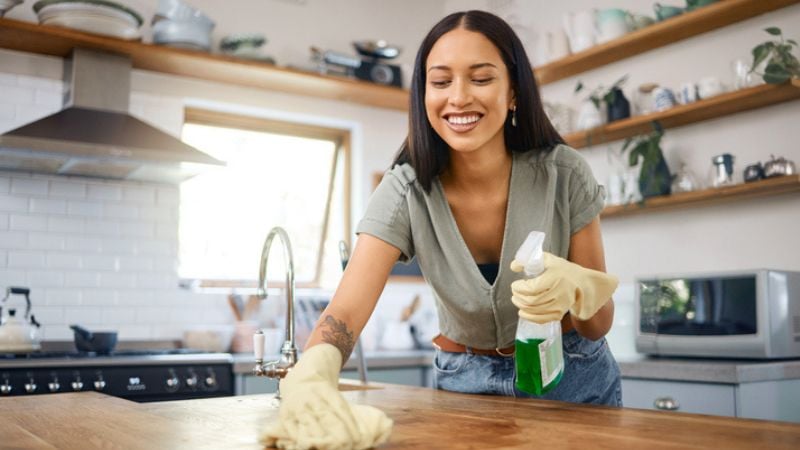 limpando a cozinha