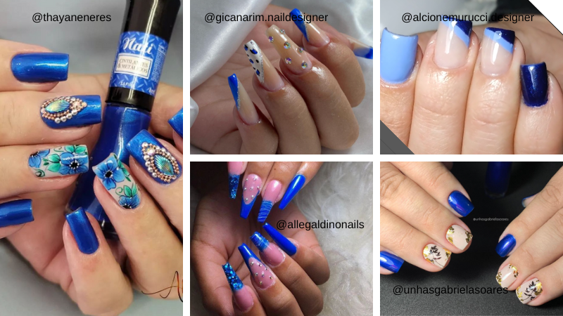 unhas azul