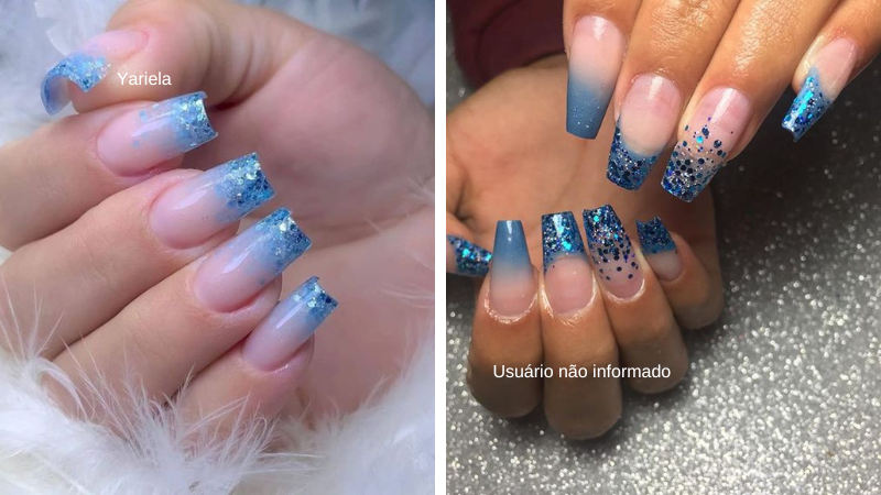 unha glitter bailarina azul