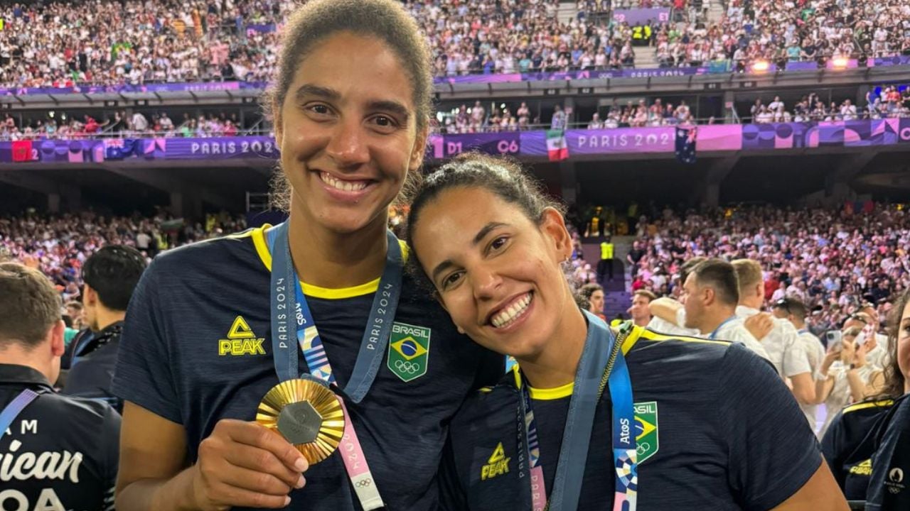 Ana Patrícia e Duda, atletas medalhistas do Vôlei de Praia.