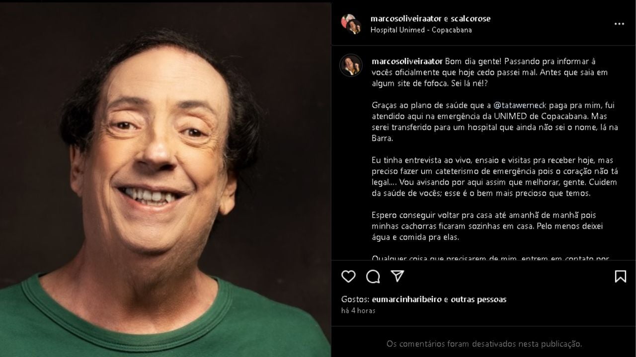 Print da publicação de Marcos Oliveira.