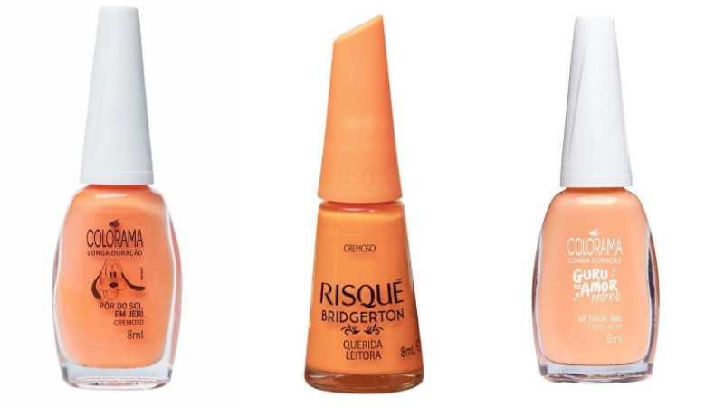 esmalte laranja pastel