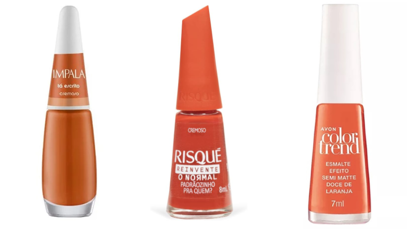 esmalte laranja queimado