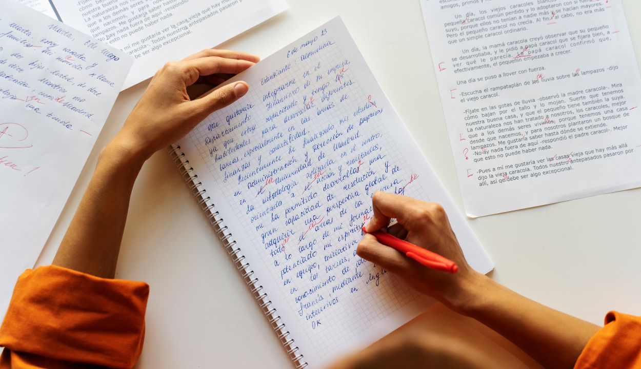 estudante fazendo redação do enem nota mil