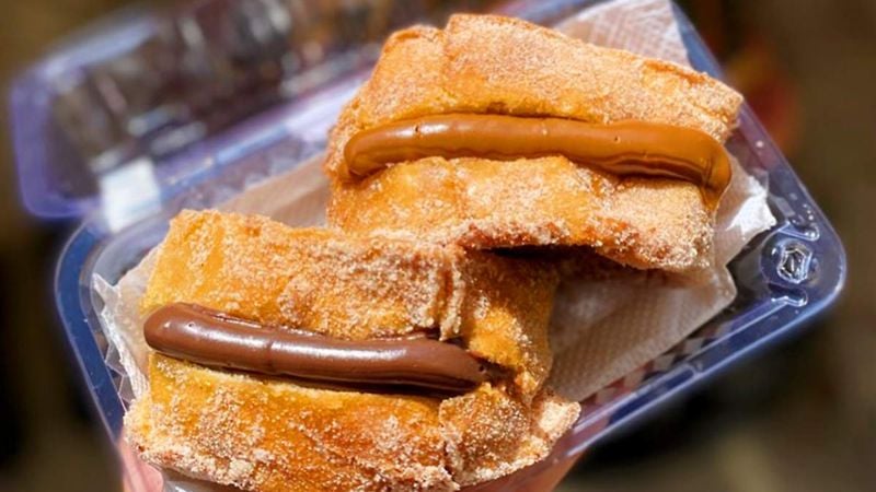 rabanada recheada com doce de leite