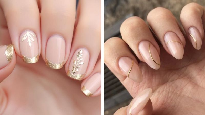 unha nude com brilho