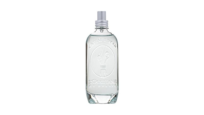 frasco de perfume transparente.