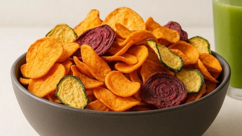 chips de legumes dentro de bowl