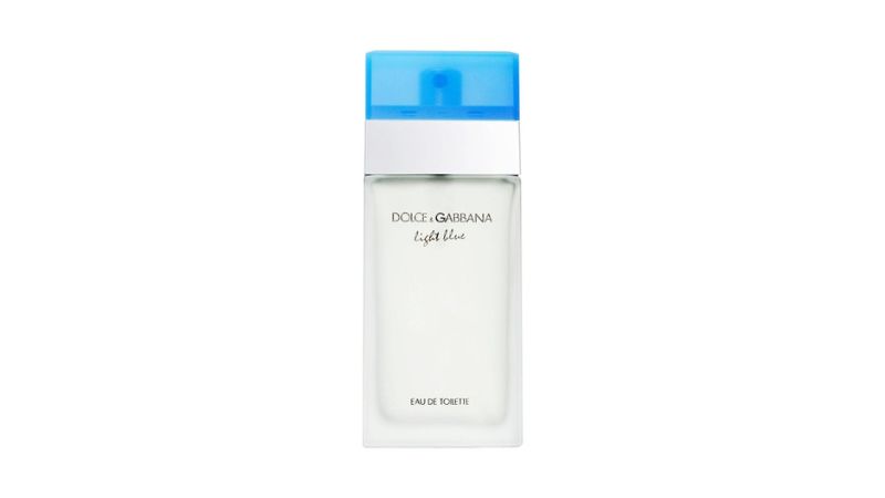 frasco de perfume com tampa azul