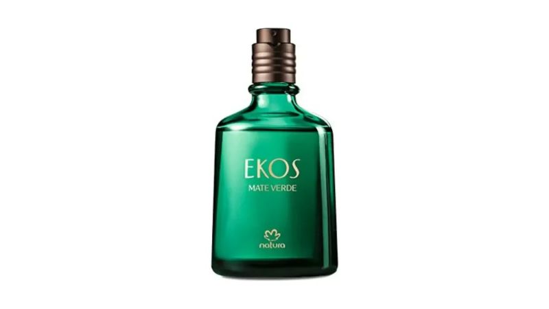 frasco de perfume verde.