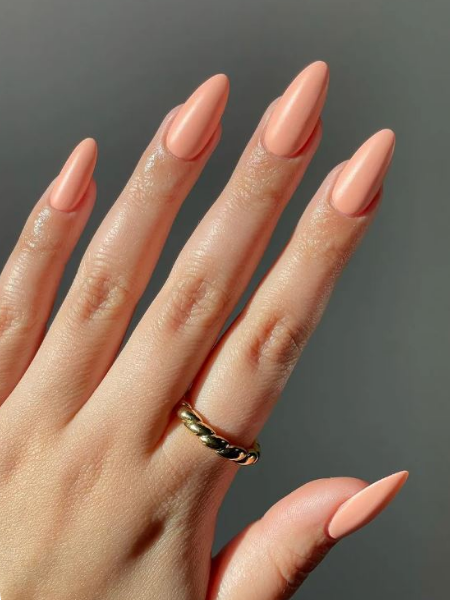 unhas pêssego