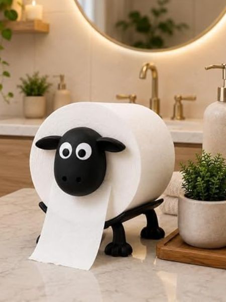 Suportes Decorativos para Papel Higiênico em Formato Ovelha