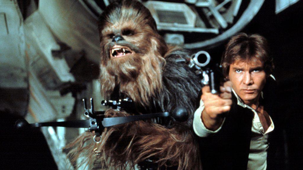 Chewbacca e Han Solo representando imagem de Dia do Amigo