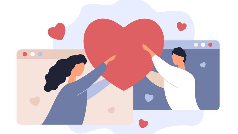 ilustração de casal representando amor