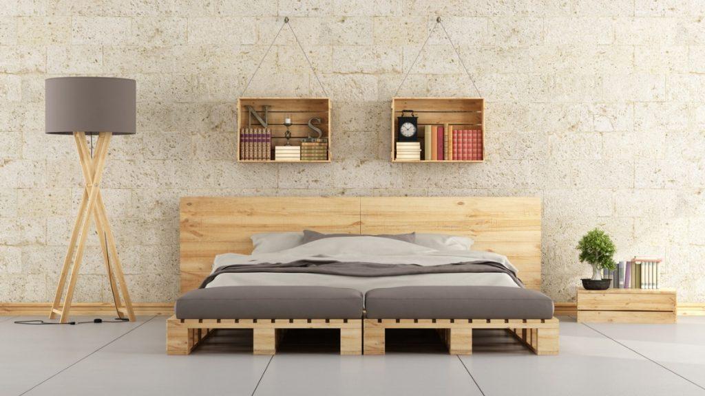 quarto com decoração com pallet