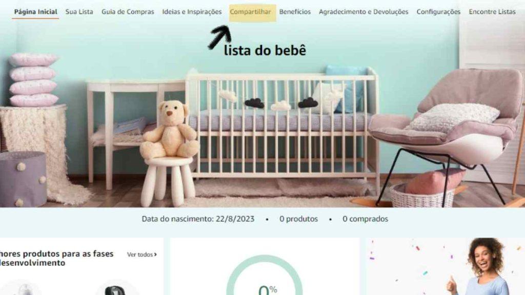 compartilhando a lista do bebê amazon