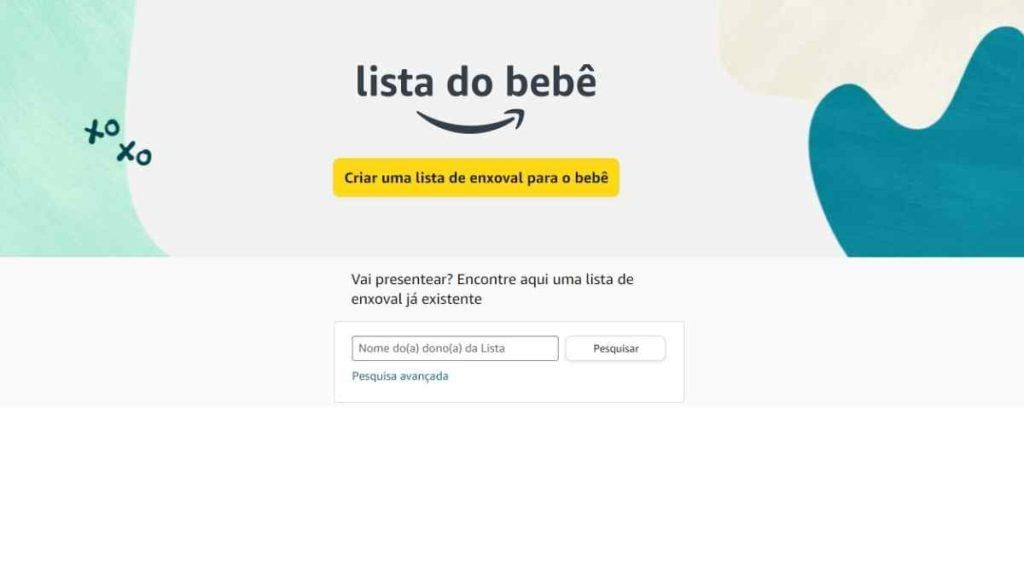 Lista do bebê Amazon