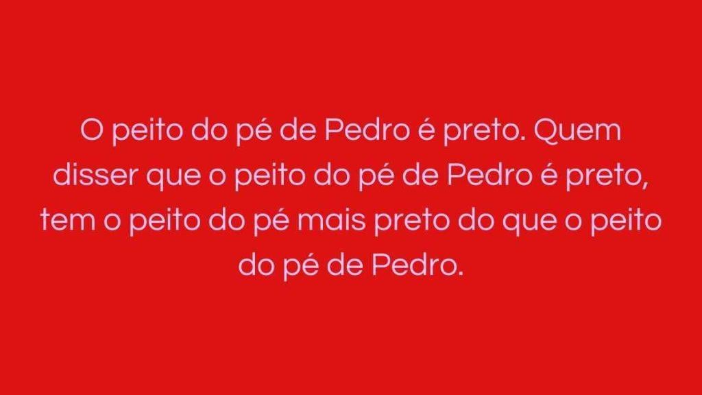 trava-línguas tradicional do peito do pé 